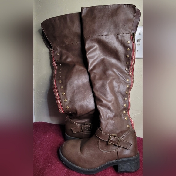 Megen-02 Womens Pull-on Boots, Size 7, Brown - Picture 15 of 15